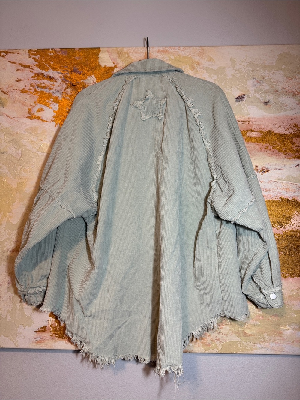 POL Corduroy Shacket Sage Green Medium - Picture 2 of 7